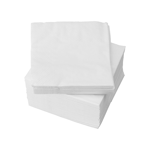 Салфетка бумажная двухслойная барная белая 220*220 мм (500/5000)