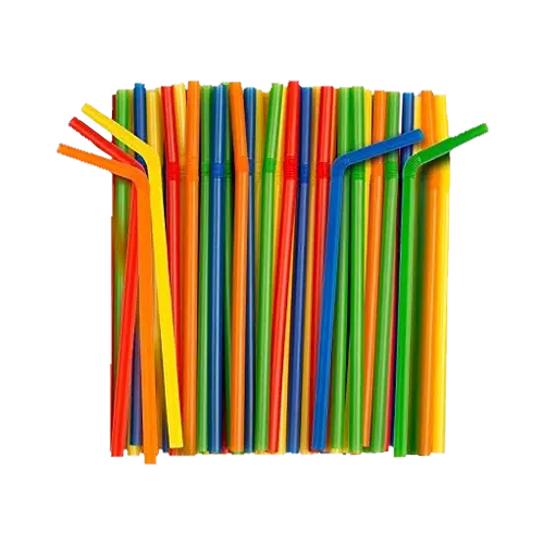 Трубочка полімерна гофрована 5мм/21см, кольорова